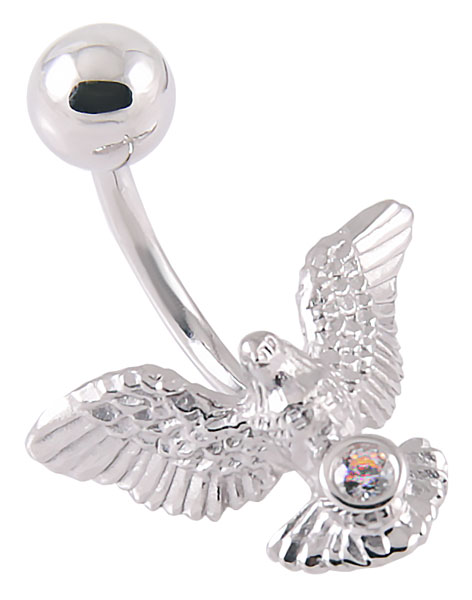 

Пирсинг из серебра с фианитом/Swarovski Альдзена PR-25038, PR-25038