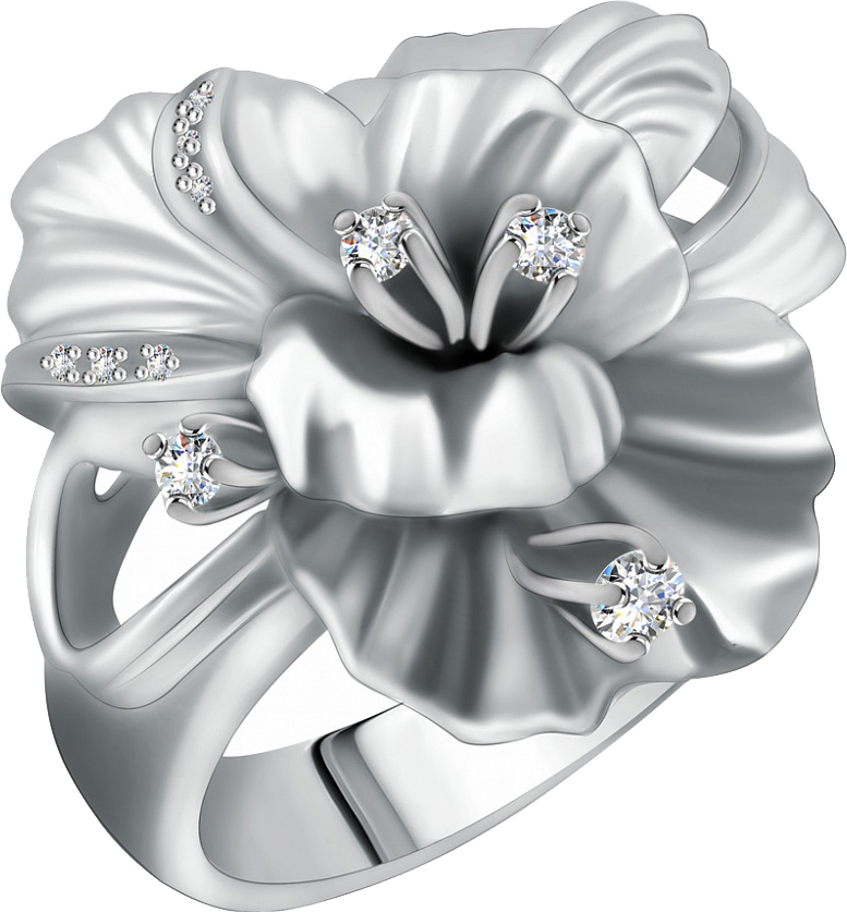 Кольцо из серебра с фианитом/Swarovski р. 18,5 Альдзена K-15010