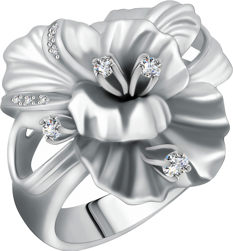 

Кольцо из серебра с фианитом/Swarovski р. 18,5 Альдзена K-15010, K-15010