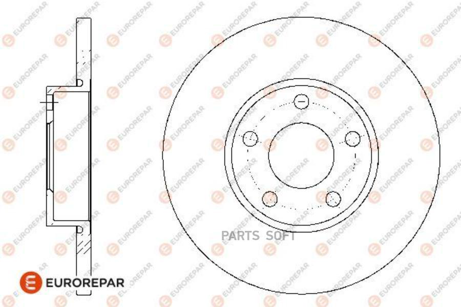 

EUROREPAR 1667859580 Диск тормозной AUDI 100 90-94, 100 Avant 90-94, A4 95-00, A6/A6 Avant