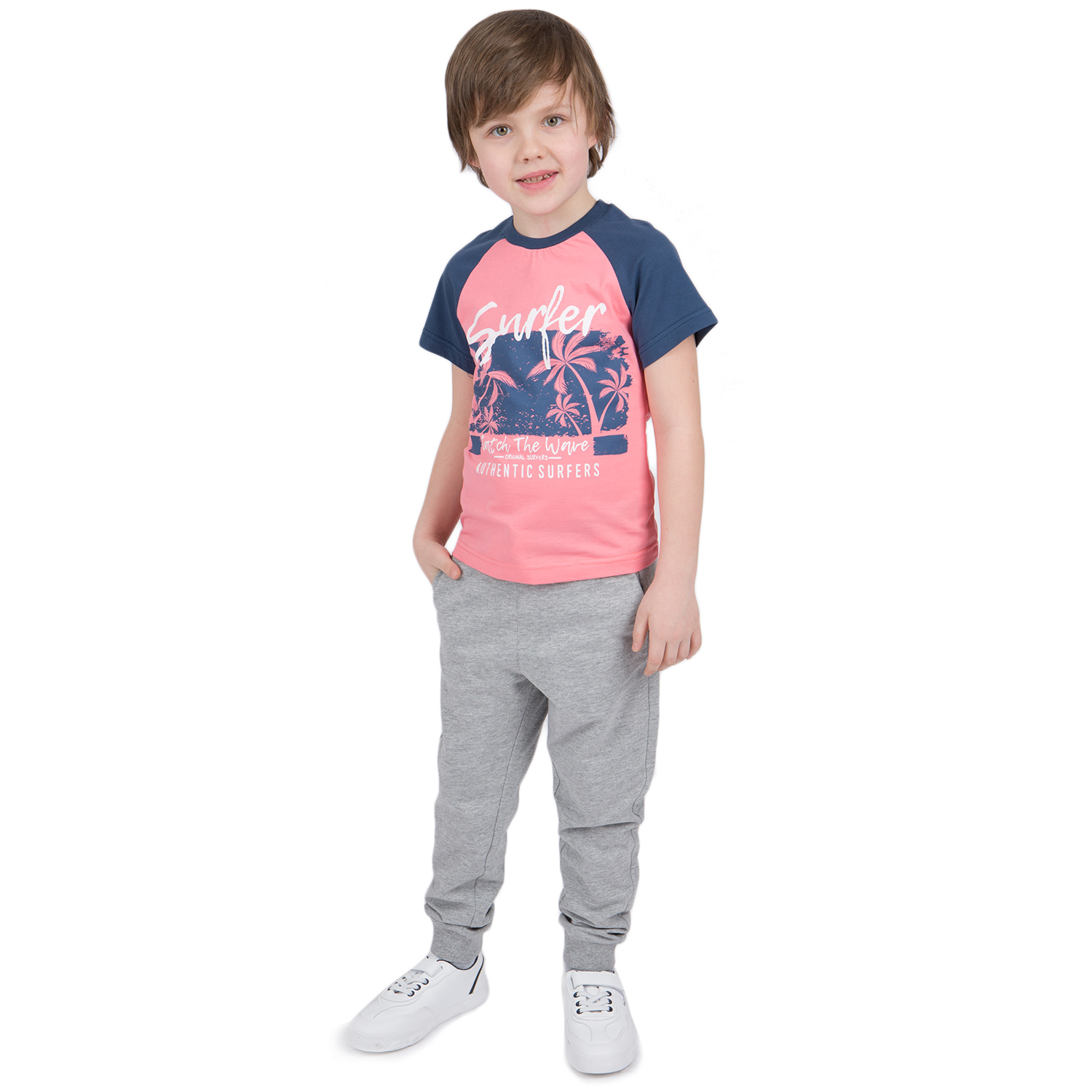 

Футболка Leader Kids Лови волну коралловый р.110, GL001057370