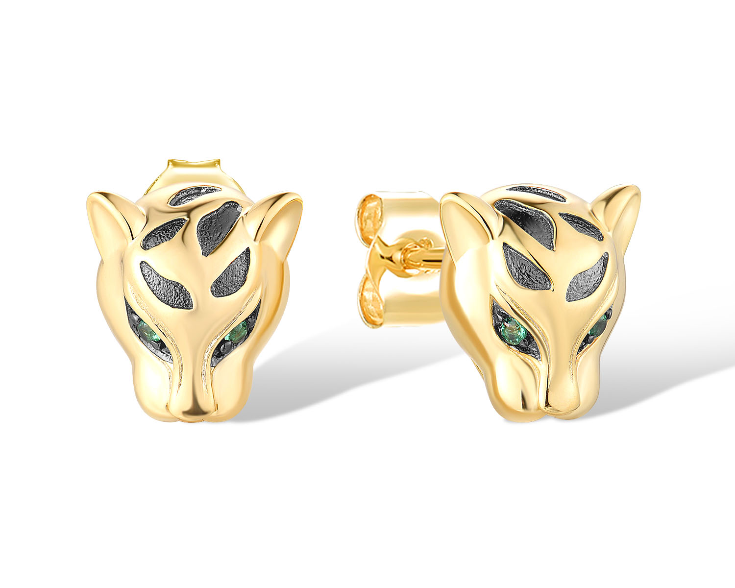 

Серьги пусеты из серебра VALTERA 117646, изумруд искусственный/эмаль, 117646