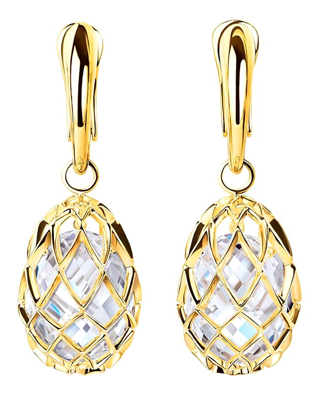 

Серьги из желтого золота с горным хрусталем ArtAuro 2981-2/10_au, 2981-2/10_au