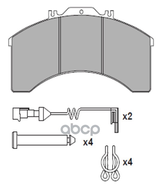 Колодки тормозные WVA29011 с р/к, зад/перед дисковый тормоз Bendix ADB4300\ IVEC 31010038