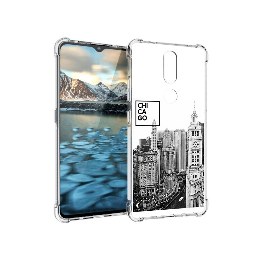 

Чехол MyPads Tocco для Nokia 2.4 черно белый чикаго (PT227049.107.689), Прозрачный, Tocco