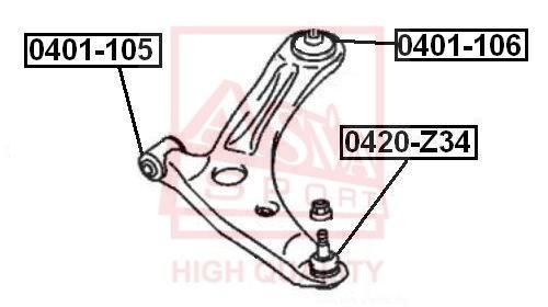 

Опора Шаровая Нижняя Mitsubishi Colt Vi (2002-2012) ASVA арт. 0420Z34