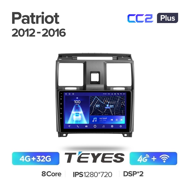 Автомобильная магнитола Teyes CC2 Plus 4/32Гб Uaz Patriot 2012-2016 ANDROID 10