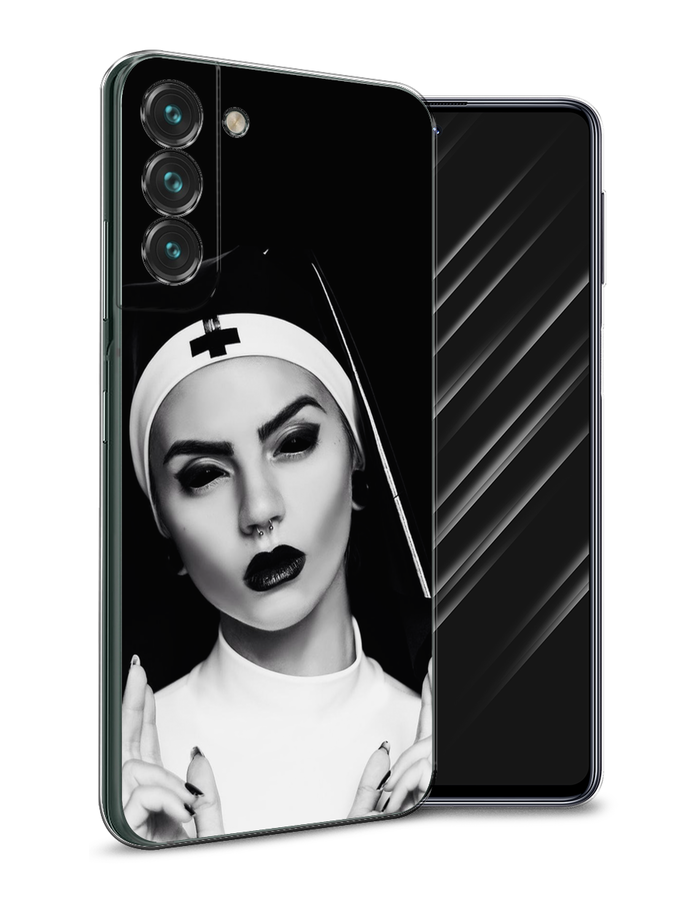 

Чехол Awog на Samsung Galaxy S22 + / Самсунг S22 + "Черная монашка", Серый;черный, 2103950-9