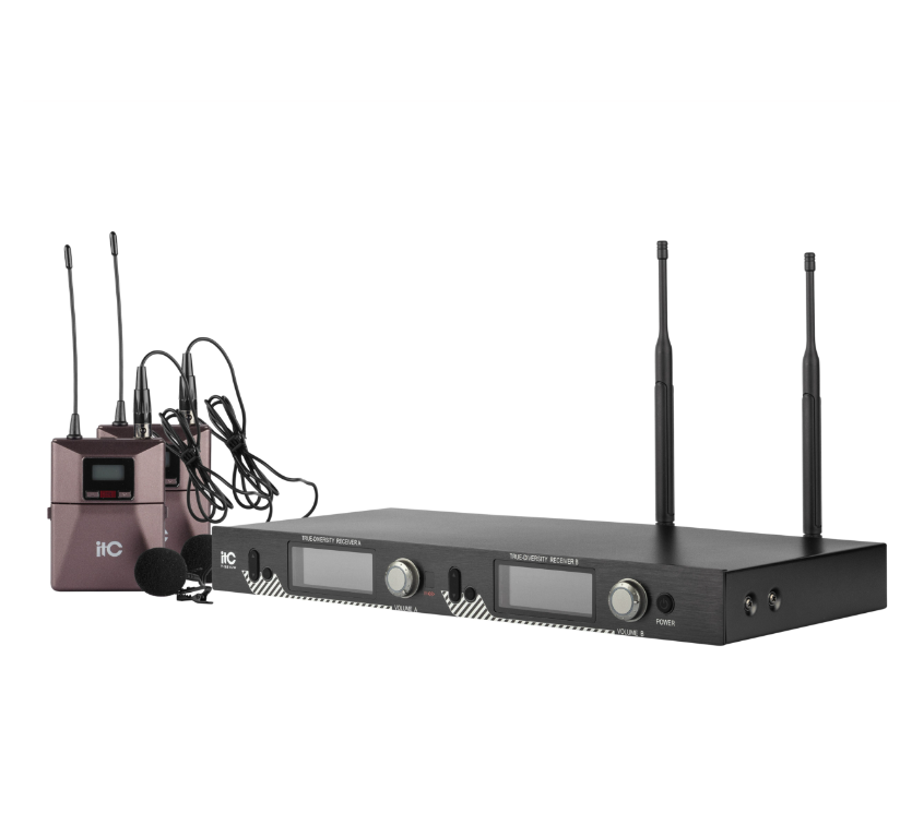 

Радиосистема ITC T-521UL Black + петличный микрофон (2 шт), Черный, T-521UL