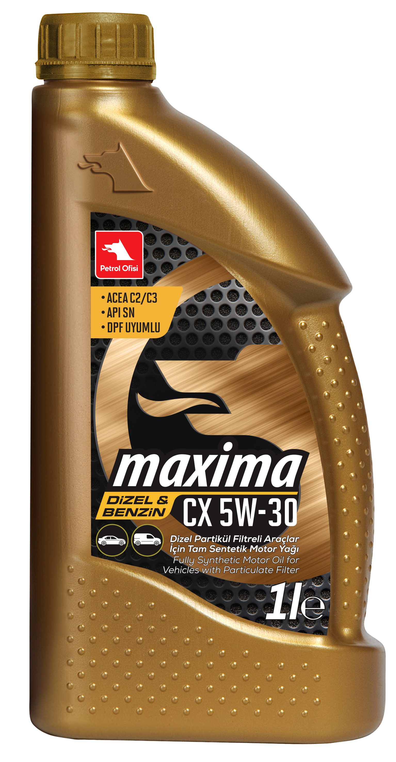 Моторное масло Petrol Ofisi MAXIMA CX 5W-30 синтетическое 1 л 11206-55YG