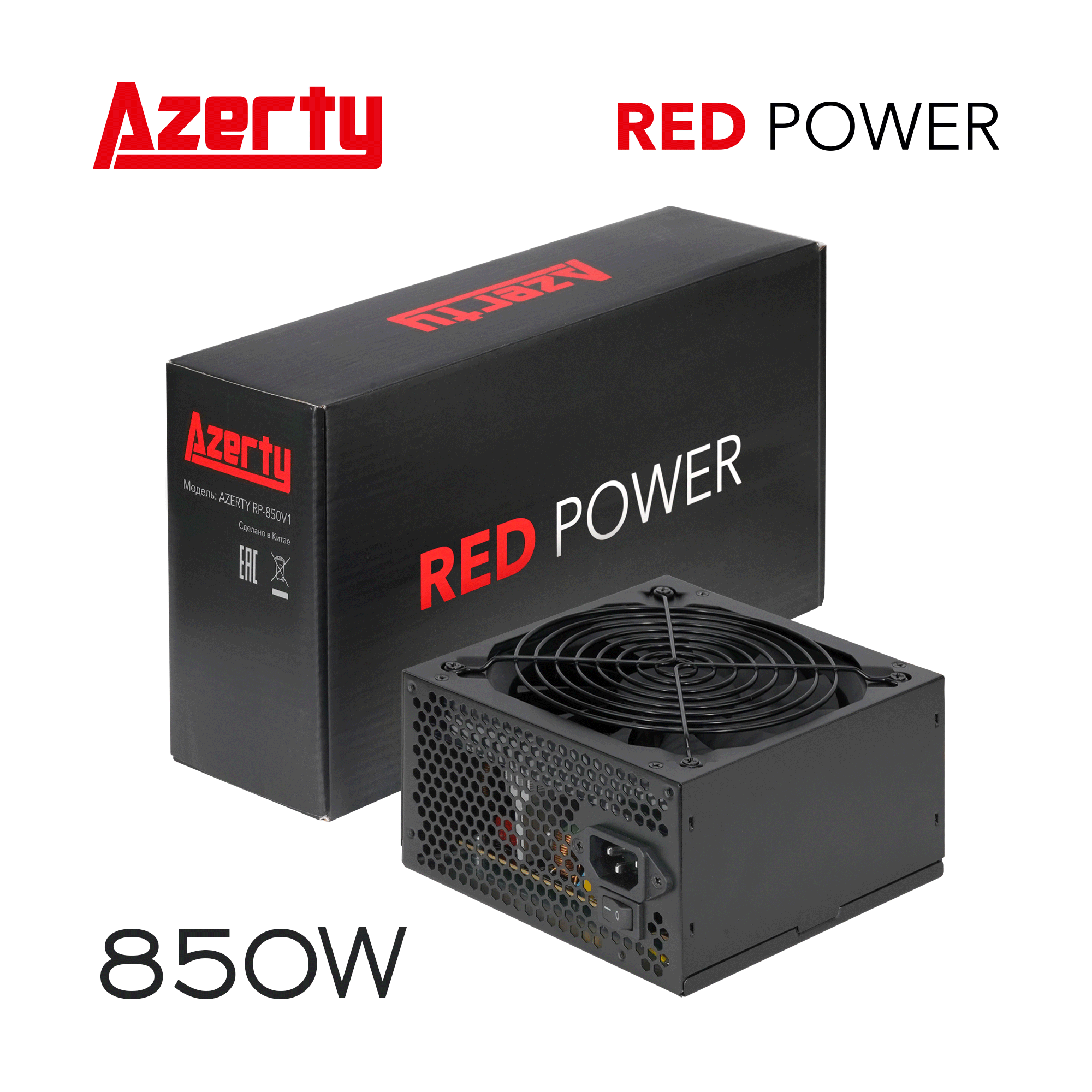 

Блок питания компьютера Azerty RP-850V1, Черный, RP-850V1