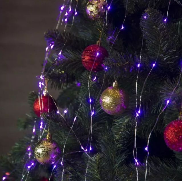 Световая гирлянда новогодняя Merry Christmas Занавес 16884-1 2 м розовый