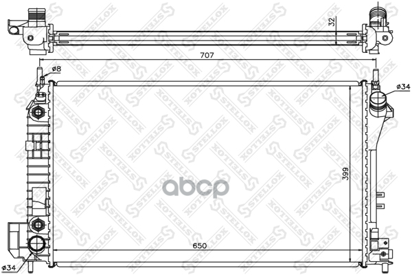 фото Радиатор opel vectra/signum 1.8-3.2 02> stellox арт. 1026001sx