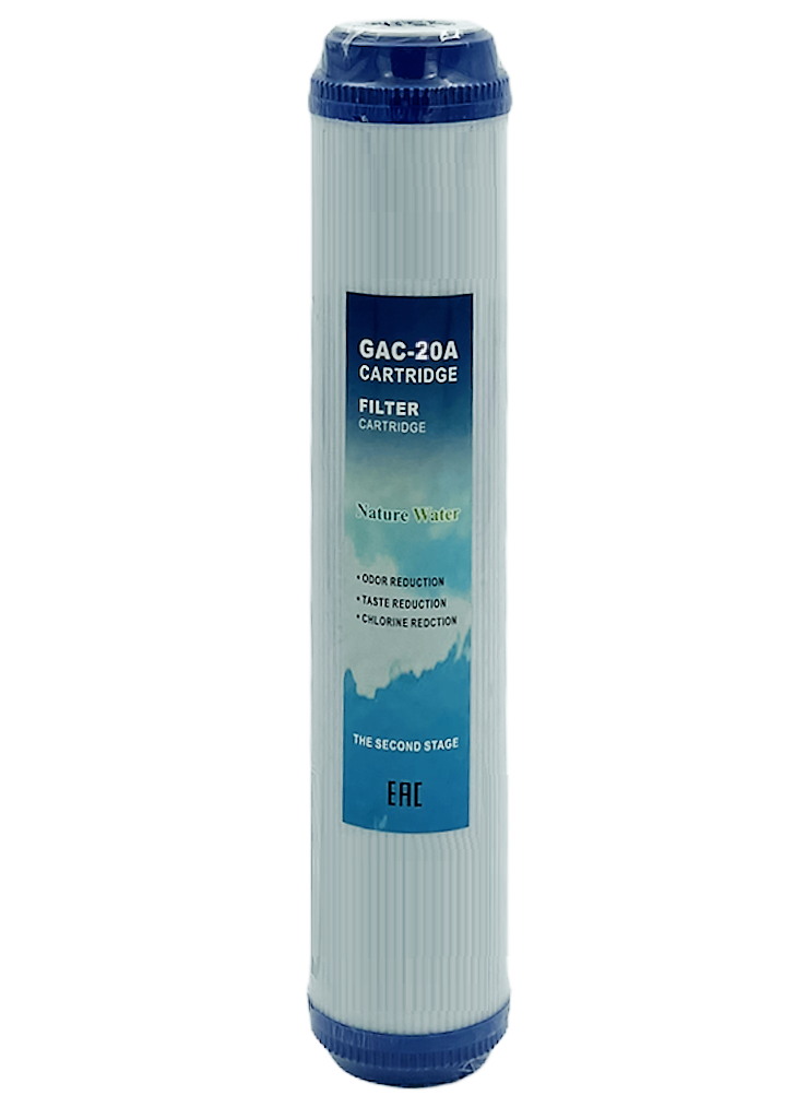 

Картридж (фильтр) угольный, гранулированный NatureWater Slim Line 20", GAC-20A
