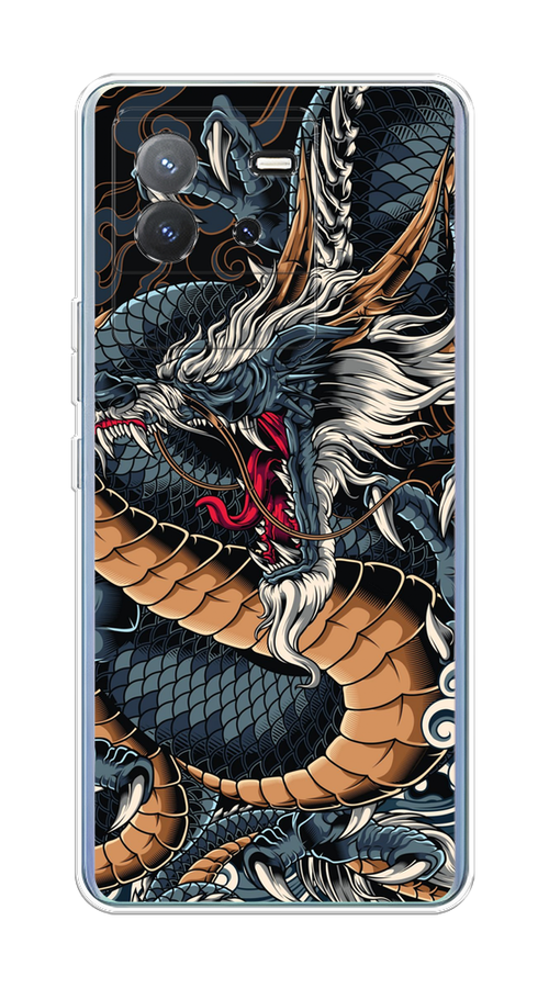 

Чехол на Vivo T2 4G "Japanese Dragon", Коричневый;черный;синий, 269550-1