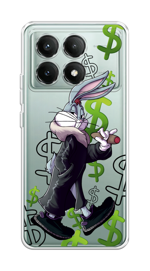 Чехол на Poco X6 PRO 5G "Rich Bugs Bunny" 320950-1 зеленый,  черный,  голубой