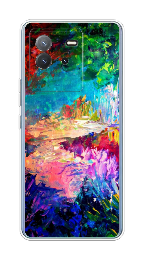 

Чехол на Vivo T2 4G "Лес-гуашь", Синий;розовый;зеленый, 269550-1