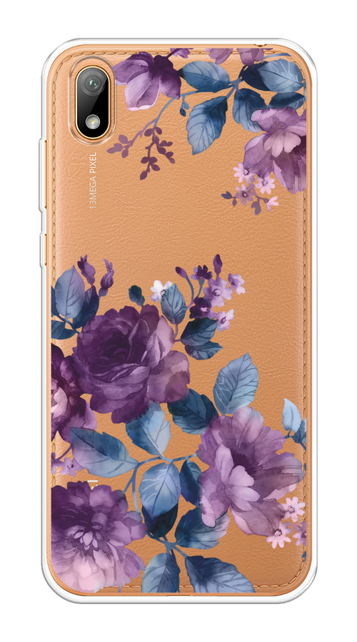 

Чехол на Huawei Y5 2019, Honor 8S/8S Prime "Purple Blossoms", Синий;фиолетовый, 69150-1