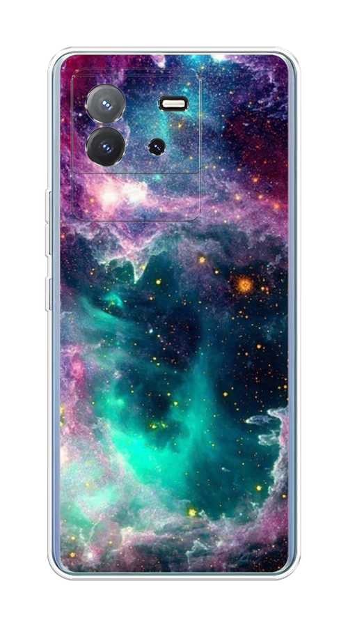 

Чехол на Vivo T2 4G "Звездные облака", Розовый;бежевый, 269550-1