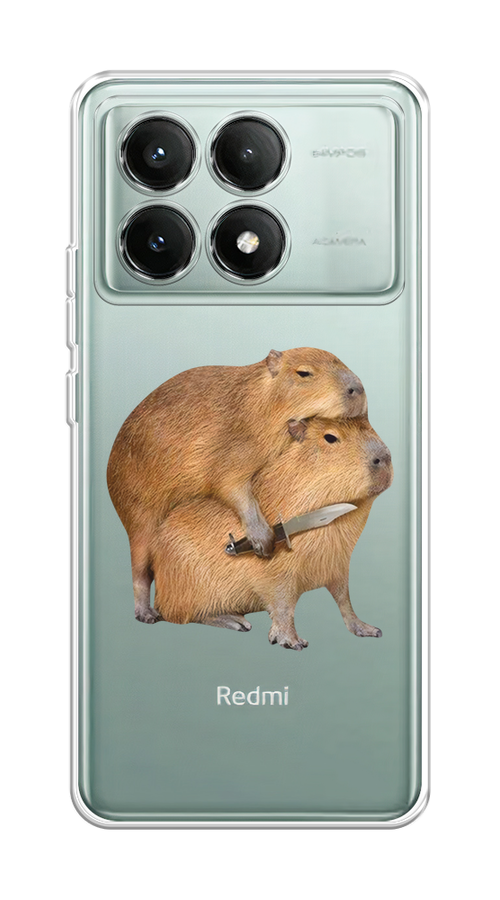 

Чехол на Poco X6 PRO 5G "Капибара с ножом", Бежевый, 320950-1