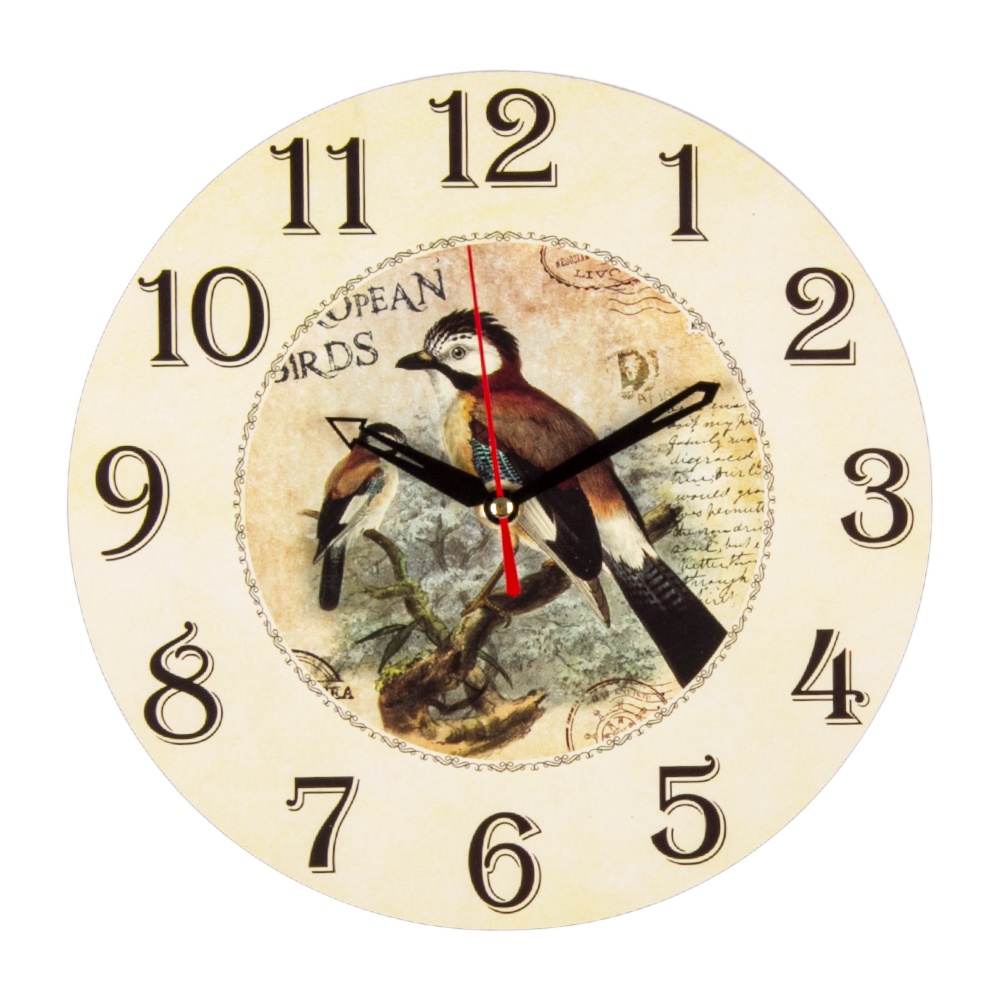 фото Часы настенные рубин из двп с открытой стрелкой "птицы" (2324-125)