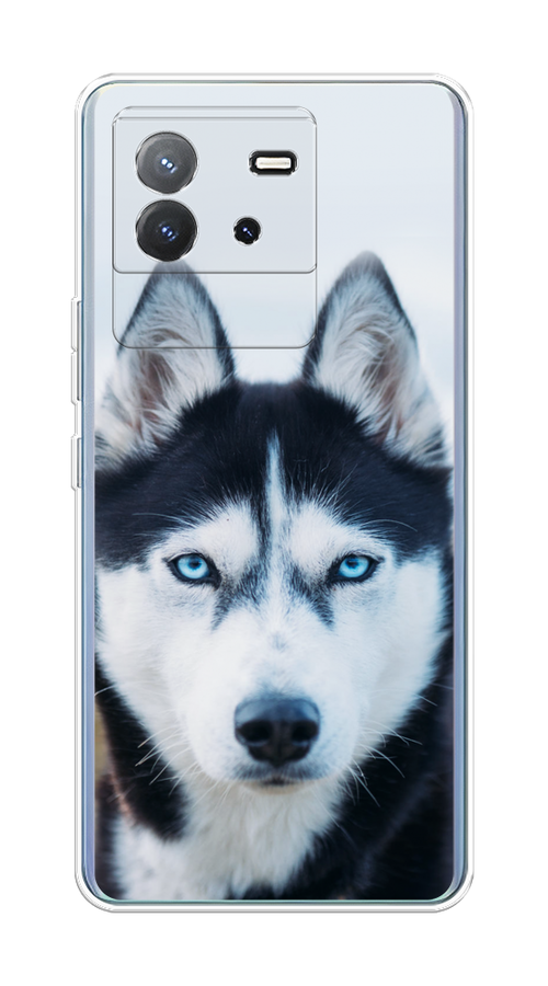 

Чехол на Vivo T2 4G "Хаски 2", Синий;белый, 269550-1