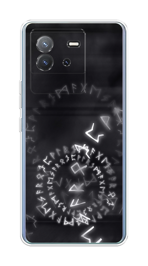 

Чехол на Vivo T2 4G "Руны", Серый;черный, 269550-1