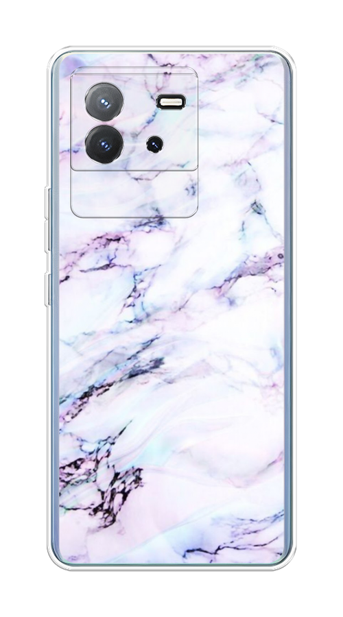 

Чехол на Vivo T2 4G "Радужный мрамор", Серый;фиолетовый, 269550-1