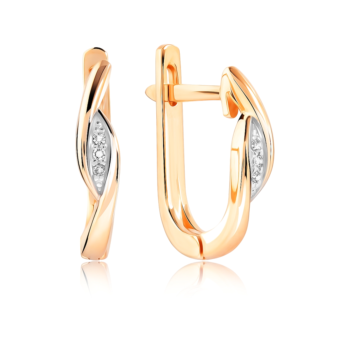 Серьги из красного золота VALTERA 100433, бриллиант