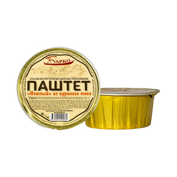 

Паштет Барко нежный из куриного мяса 70 г