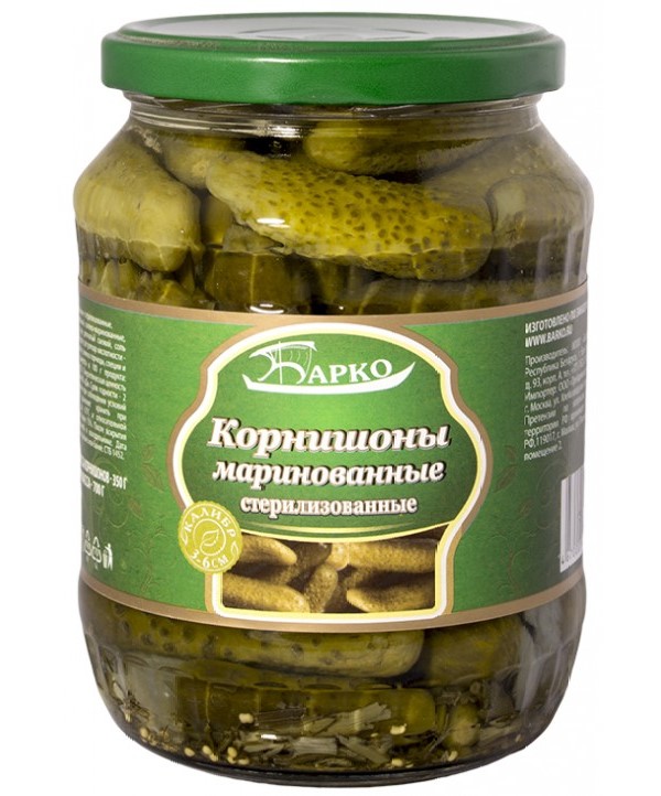 

Корнишоны Барко маринованные 3-6 cм 680 г