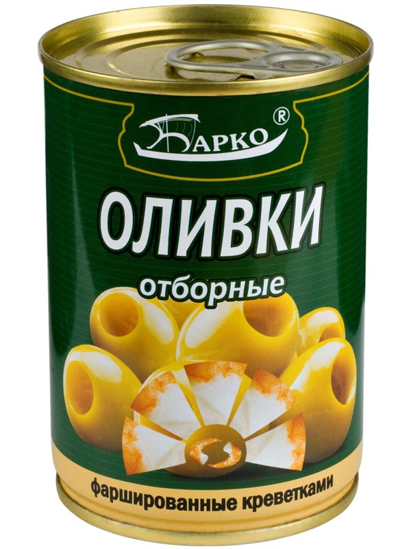 

Оливки Барко фаршированные креветками 280 г