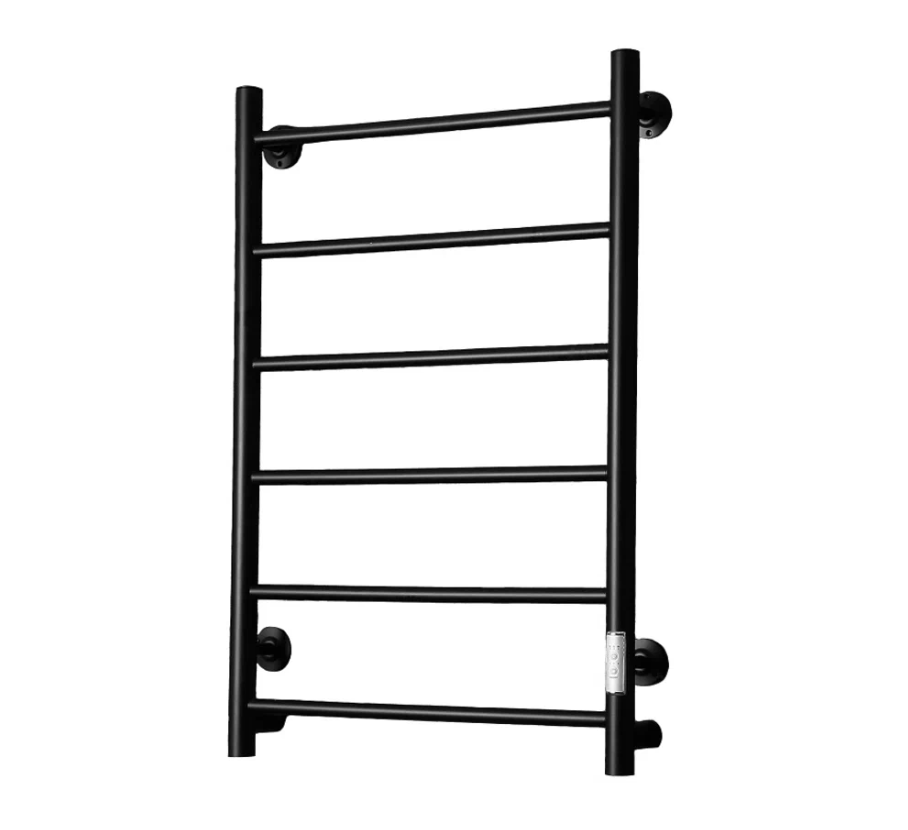 

Полотенцесушитель электрический Тругор 500мм 800мм ВГП, черный, 6 перекладин, универсально