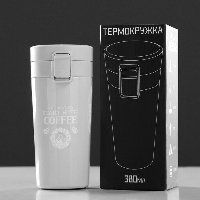 фото Термокружка "мастер к. start with coffee", 380 мл, сохраняет тепло 6 ч, 17.5 х 8.5 см