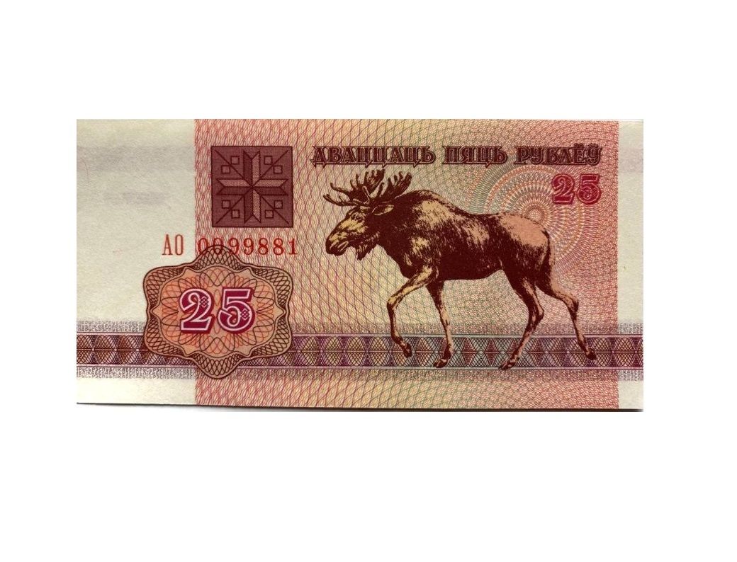 Банкнота 25 рублей Беларусь 1992 г aUNC без обращения