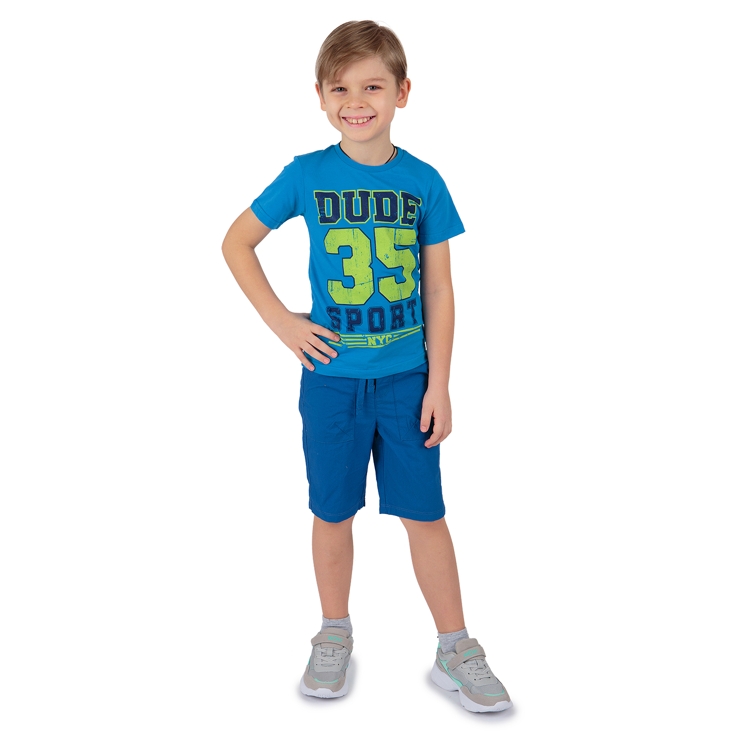

Футболка Leader Kids Спорт и числа голубой р.152, GL001112874