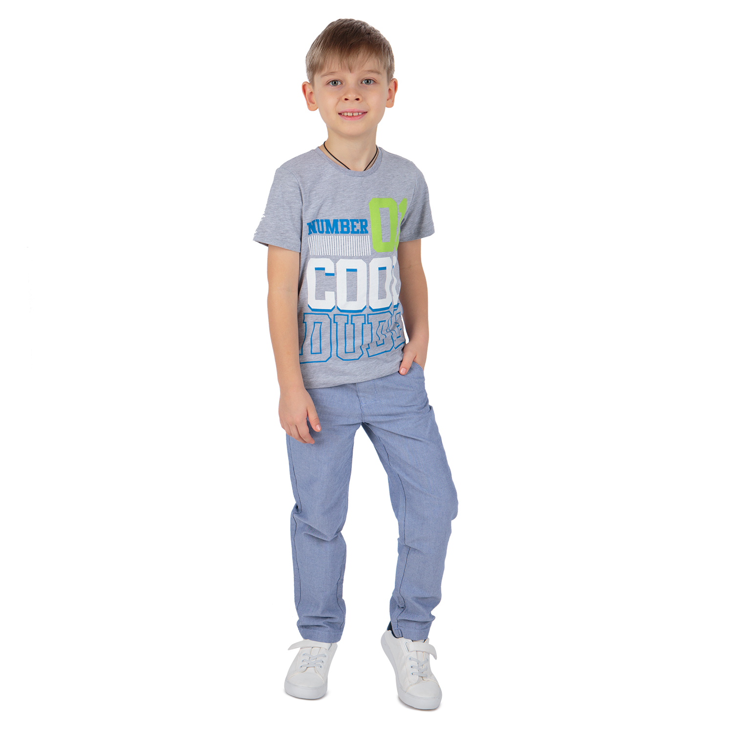 

Футболка Leader Kids Спорт и числа серый р.128, GL001112886