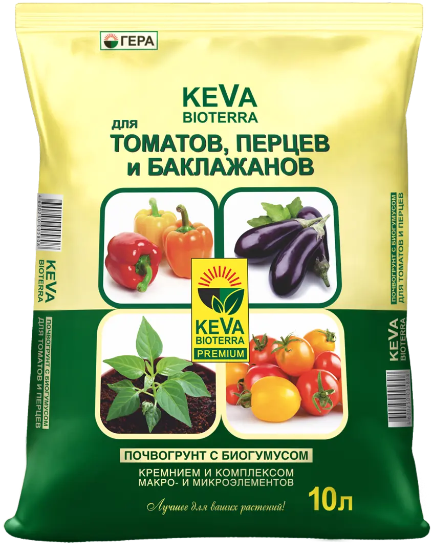 Грунт для томатов и перцев Keva Bioterra 10 л