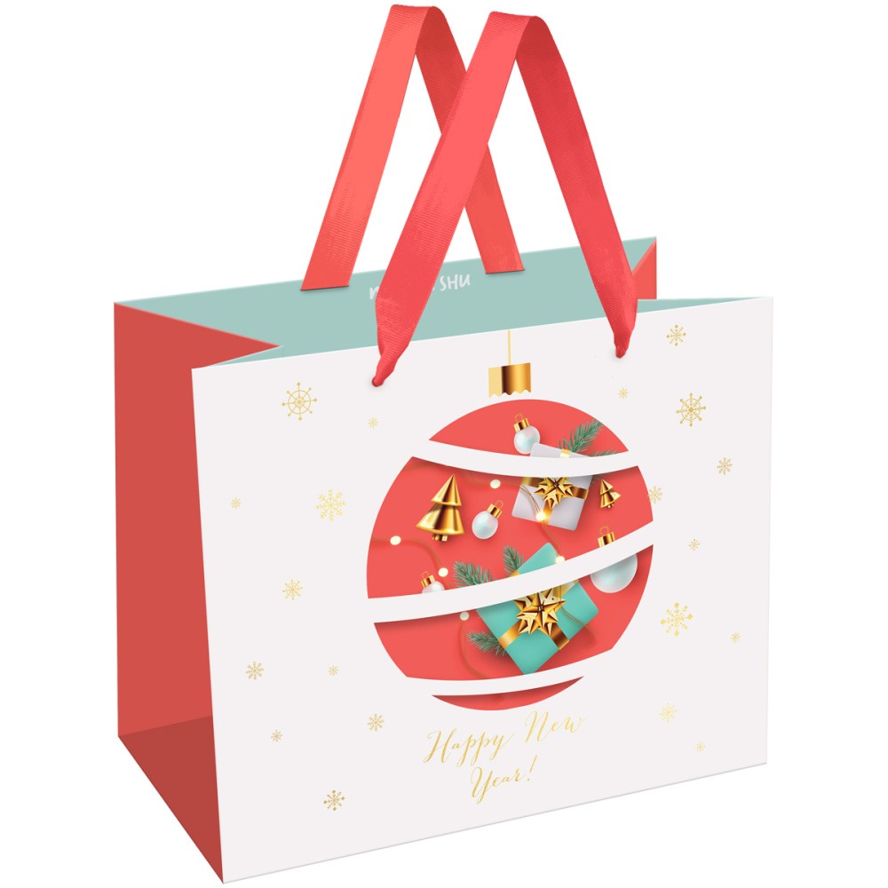 

Пакет подарочный Meshu Christmas toy 23 х 18 х 10 см фольга матовая ламинация, Белый