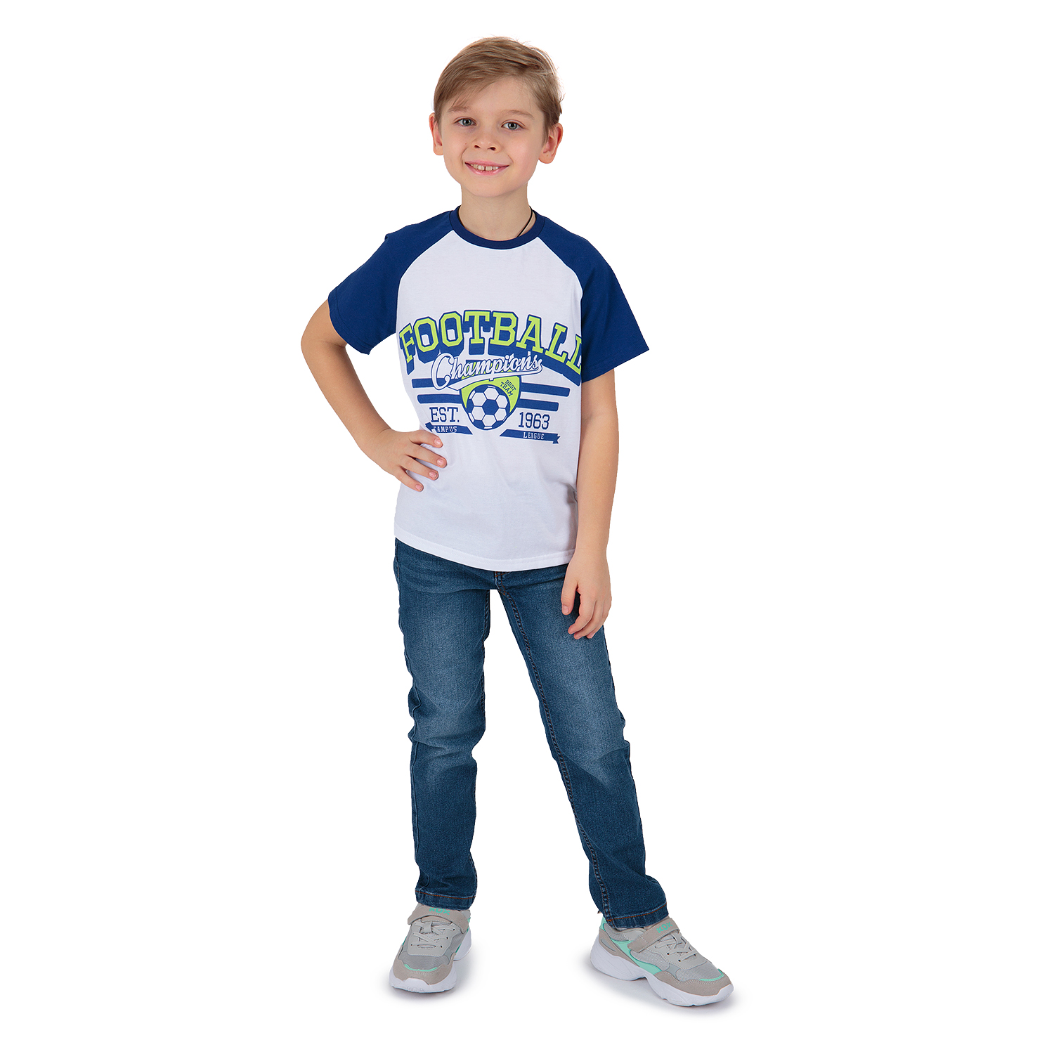 

Футболка Leader Kids Спорт и числа белый р.128, GL001112896