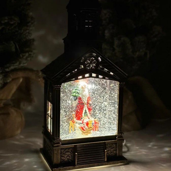 

Новогодний светильник Merry Christmas башня карусель с дедом морозом 16909-1 белый теплый, Ds-660 башня карусель с дедом морозом