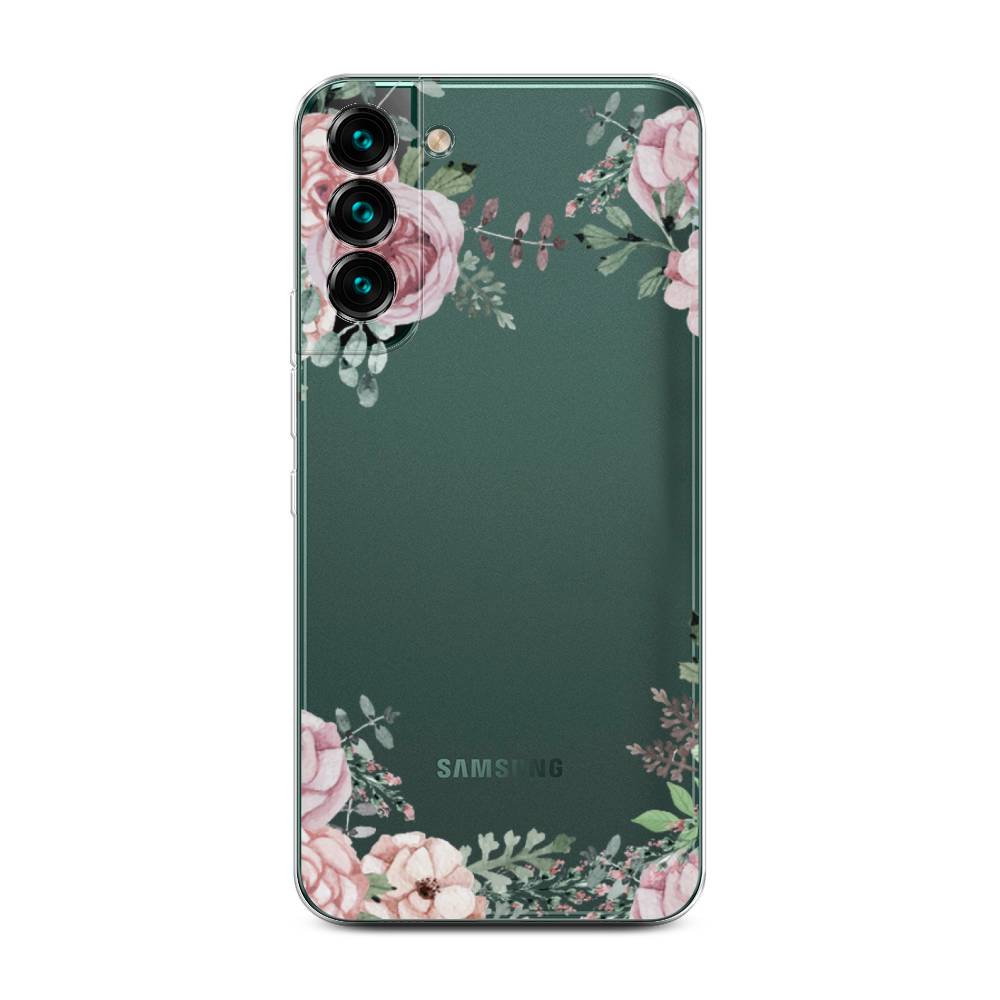 

Чехол Awog на Samsung Galaxy S22 + / Самсунг S22 + "Нежные розы акварель", Прозрачный;розовый;зеленый, 2103950-8