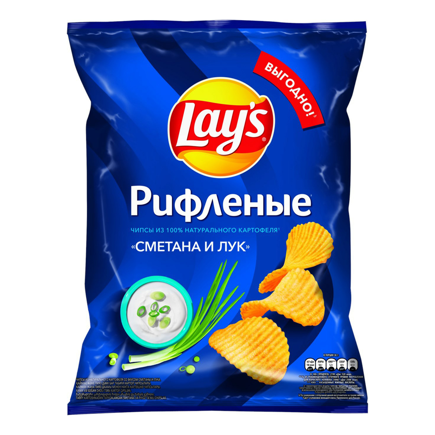 фото Чипсы картофельные lay's сметана и лук 225 г