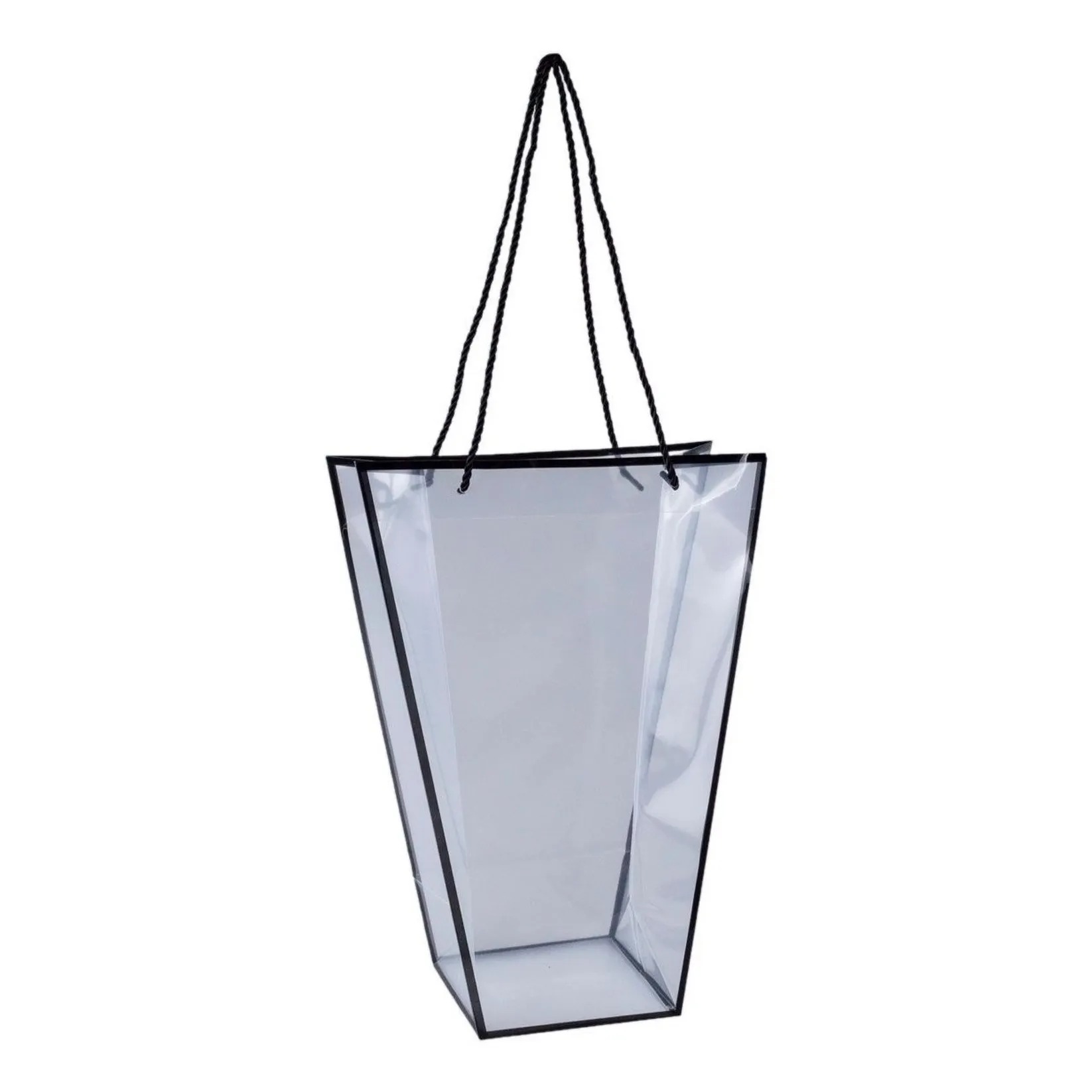 

Сумка подарочная с каймой 26,5 x 13 x 35 см Азалия Декор прозрачная с черным, Прозрачный