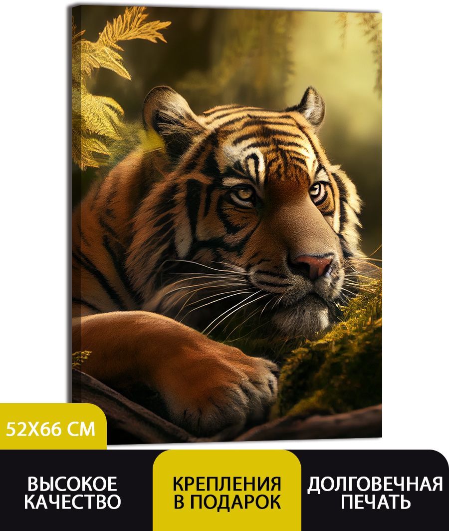 

Картина ДоброДаров Тигр и листва 52х66 см V0346, V0346