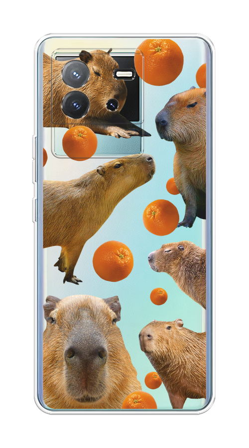 

Чехол на Vivo T2 4G "Капибара и апельсины", Бежевый;оранжевый, 269550-1
