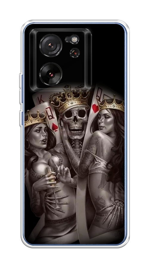 

Чехол на Xiaomi 13T "Карты король и королевы", Серый;желтый, 319850-1