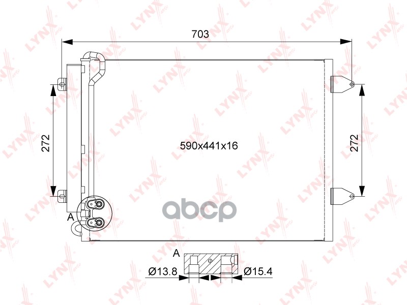 

Радиатор Кондиционера С Осушителем LYNXauto арт. RC0106