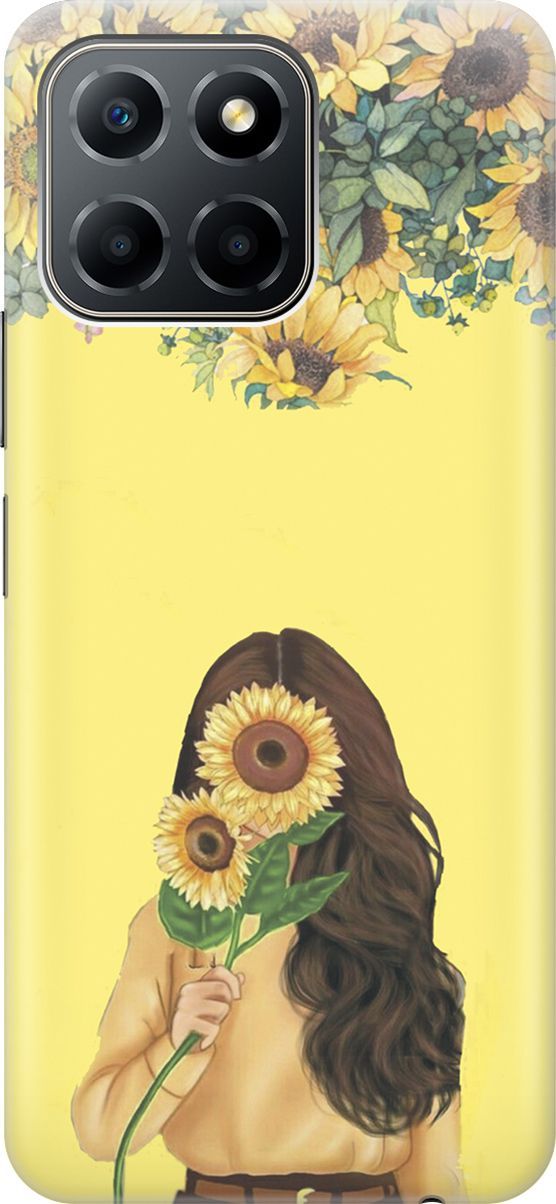 

Силиконовый чехол на Honor X6 / X8 5G с принтом "Девушка и подсолнухи", Желтый;оранжевый, 158171