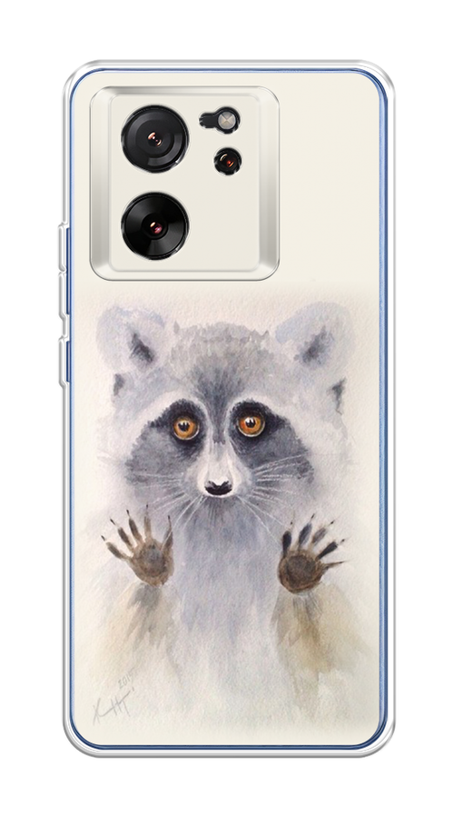 

Чехол на Xiaomi 13T "Енот за стеклом", Бежевый;серый, 319850-1